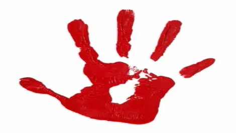Red handprint right