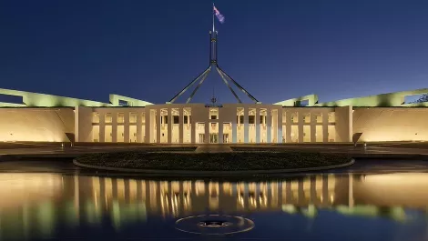 1200px parliament house at dusk canberra act