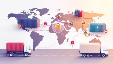 Interconnected cargo containers delivery trucks digital padlocks security concerns global supply chain