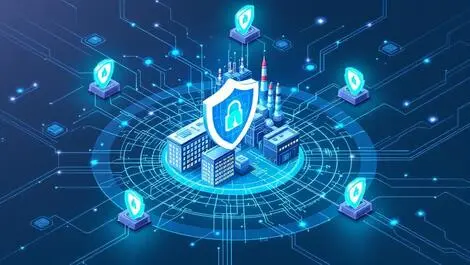 Secure industrial facility interconnected digital shields network nodes advanced cybersecurity