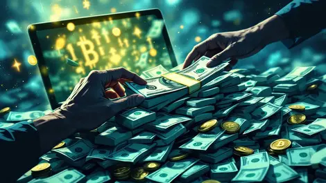 Financial crime money laundering us dollar bills digital blockchain