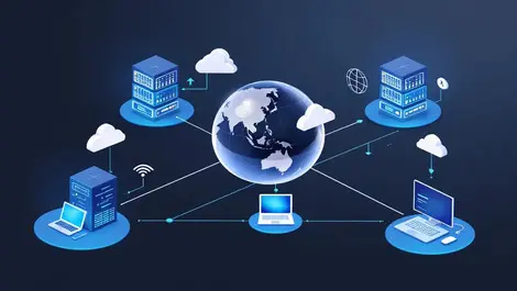 Digital network diagram connected servers computers clouds apac 3d globe