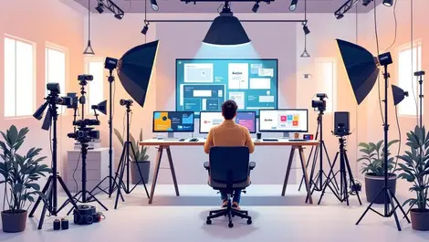 Modern photography studio digital production minimalist creative space