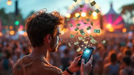 Australian worried smartphone user concert ticket fading to cash