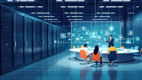 Secure enterprise data center digital agents access gates ops room